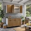Linea Azzurra Sottolavello Cucina 120 Completo con Pensile 40, Colapiatto, Lavello e Miscelatore Mobile 3 Ante in Legno Made in Italy H85xL120xP50cm (Noce Naturale, Vasca a Destra)