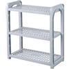 Generic Scaffale portaoggetti a tre livelli, ripiani da scrivanio in plastica, organizer per cosmetici, organizer per doccia regolabile, portaoggetti per cosmetici (blu)