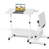 Ysgwsg Scrivania con Ruote 80x40cm, Scrivania per Computer Regolabile in Altezza, Tavolo da Lavoro Mobile, Tavolino da Laptop Scrivanias Mobile, Scrivanias per Divano, Ufficio. (Bianco-a)
