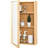 [en.casa] Armadietto Pensile da Bagno (AxLxP) 60,5 x 35 x 14 cm Mobile a Muro con Anta a Specchio e 2 Ripiani - Struttura in Bambù