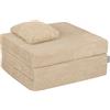 KiddyMoon Materasso Con Cuscino Per Bambini Fatto Di Schiuma Bed Materassino Pieghevole Pouf Per Bambini Sleepover Materassi Per Camerette, Beige
