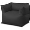 extroitaly Poltrona pouf Sofia misure 90 X 70 schienale 76 cm. seduta 42 cm. tessuto ecopelle lavabile con doppia lampo sul fondo e doppia cucitura per maggiore tenuta (nero)