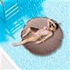 Avalon - Cuscino Galleggiante per Piscina Pouf Poltrona Sacco BOA, Pouffe Amaca, Pouf a Sacco in Tessuto Tecnico Antistrappo e Impermeabile, Arredo Moderno, Made in Italy(135xh30cm-Tortora)