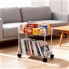 Betoveren Carrello portaoggetti a 2 ripiani, con ruote, da mettere sotto la scrivania, mobile da bagno, per ufficio, bagno, casa, cucina, organizzazione, trasparente (larghezza 21 cm)