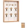 PALUPLUS Cassetta Portachiavi per Hotel in legno, misura 20x30 cm, Pensile con portachiavi da parete con 6 Ganci Numerati, Contenitore Organizer per chiavi -081M -0,5 (Bianco)
