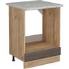 Vicco Mobile per forno da incasso R-Line, Grigio nobile, 60 cm PL Marmo, per la libera combinazione all'interno di sistemi cucina modulari