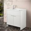 Inbagno Mobile lavatoio Lavanderia 80x50, Ideale per Esterno e Interno, Resina PVC Bianco in Kit di Montaggio (Mobile Completo)