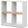 Vicco Scaffale Tetra, Rovere bianco/dorato, 72 x 72.6 cm, per la conservazione e l'esposizione di libri o scatole decorative