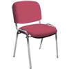 IDEALSEDIE DI GALIZIA MICHELE IDEALSEDIE - Sedia Scrivania Senza Rotelle con Telaio Cromato, Sedia Ufficio Senza Ruote Comoda, Impilabile, Sedie per Sala d'Attesa, Sala Riunioni, Conferenze (Tessuto, Rosa)