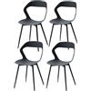 Uderkiny Set di 4 Sedie da Sala da Pranzo, Sedie da Cucina, Schienale Cavo, Gambe in Ferro Nero Forti e Durevoli(Nero,4)
