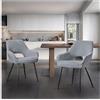 STOOLINK Set di 2 Sedie da Sala da Pranzo, Design Moderno, Imbottite in Ciniglia, Con Schienale Ritagliato per Cucina, Soggiorno - Grigio