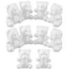 SAFIGLE 10 Pezzi Set 10 Orsetti in Schiuma di Polistirolo Bianco 12 Cm, Orso Vuoto per Decorazioni Fai da Te, Modellazione Artigianale e Progetti Creativi