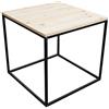 Spetebo Tavolino in metallo con piano in legno, 45 x 45 x 42 cm