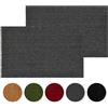 Carpido Zerbino in cocco antiscivolo - 50 x 80 cm Set da 2 grigio - Fibra naturale sostenibile per esterni coperti - 100% cocco - Tappetino per ingresso