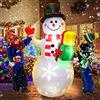 HUOLE Pupazzo di Neve, Decorazioni di Natale, Decorazione per Il Giardino, luci di Natale, Interni ed Esterni, Gonfiabile, Illuminazione LED, Bianco/colorato (1,5 m -Bianco)