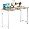 Rcynview Scrivania Ufficio con Supporto per Monitor Staccabile, Scrivania Gaming Computer in Metallo e Fibra di Carbonio, 100x50x74cm Tavolo da Lavoro, Scrivanie pc per Cameretta Ufficio Casa, Beige Desk