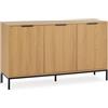 HOMN LIVING Credenza Auri 3 Ante, Colore Rovere, 140 cm (Larghezza) 40 cm (profondità) 80 cm (Altezza)