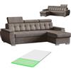 Robin Inspire Divano Angolare Divano Letto Universale Sinistra O Destra A Forma Di L Con Coprimaterasso Vano Contenitore Easy Clean Marrone 240 x 165 x 87 cm Tosaro