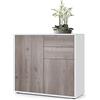 Vladon Madia Ben, mobile con 2 ante e 2 cassetti, bianco opaco/rovere nordico (79 x 74 x 36 cm)