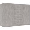vidaXL Credenza Minimalista con Ante e Cassetti Robusta Elegante Madia Armadietto Cassettiera Arredo Casa Grigio Cemento 88x30x65 cm in Truciolato