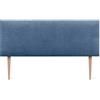 DHOME Testiera Imbottita in Similpelle o Tessuto AQUALINE Liscia con Gambe - Letto di Lusso (135x105cm con Gambe per Letti 120/135/140, Tessuto Blu)