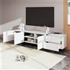 Lexiou Mobile TV da 190 cm, 3 ante, 2 cassetti, con venature in oro e legno (bianco + nero)