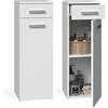 CDF Mobile alto da bagno NEL V DS | Colore: Bianco | Moderno scaffale da bagno | Armadietto portaoggetti | Spaziosi ripiani | Porte | Montaggio facile | Maniglie eleganti