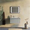 Kiamami Valentina - Mobile bagno sospeso 80cm sabbia opaco con specchio 80x60 led | Monaco