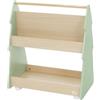 Joyz Libreria per Bambini in Legno - Design Abete 60x38x70,5 cm Beige-Verde con 3 Ripiani e 4 Rotelle - Scaffale per Camera e Giocattoli - Organizzatore