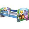 ACMA Letto per Bambino Cameretta per Bambino con Materasso Rete a doghe II BLU (01 Zoo, 140x70 cm)