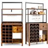 KOMFOTTEU Credenza da Cucina per Vino, Mobile Bar con Ripiani a 3 Livelli, 18 Portabottiglie, Portabicchieri, Mobile Portabottiglie con Cassetto per Sala da Pranzo, Soggiorno, Marrone, 74 x 40 x 160cm