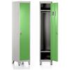 Brigros - Armadietto Metallico Multiuso, Armadio Spogliatoio Salvaspazio Con Serratura, Armadietto Vari Ripiani Con Ante In Metallo Per Ufficio O Spogliatoio (Verde, 1 Anta)