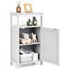 KOMFOTTEU Mobile da Bagno con Ripiano e Armadio a Porta, 45 x 30 x 84 cm, Armadietto da Terra Autoportante in MDF, Armadio d'Archivio per Soggiorno, WC, Camera da Letto, Cucina (Bianco)