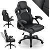 Juskys Sedia racing da scrivania Montreal ergonomica regolabile in altezza e imbottita portata 120 kg Sedia da ufficio girevole Sedia da gaming per PC - nero