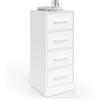 IDMarket - Mobile a 4 cassetti UPPAH 30 cm Chiffonier, Contenitore in Legno Bianco