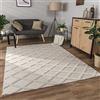 Paco Home Tappeto Salotto Moderno Soggiorno Pelo Corto Motivo Boho Motivo Scandinavo 3D Moderno, Dimensione:200x280 cm, Colore:Crema