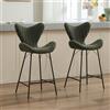 DAYALANE 2 PZ Sgabelli Cucina in Ciniglia per Bar/Ristorante, Verde