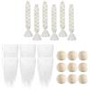 F Fityle 6 Pezzi pretagliati Barba Gnomo Costume Barba Finta Pelliccia Nano Barba Gnomo Barba 6 Pezzi Piccole Palline Non Finite per Decorazioni, Bianco