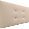 DHOME Testata in Similpelle o Tessuto AQUALINE Pro con 2 file di bottoni Testata imbottita Letto di lusso (Similpelle Beige, 110x50cm (Letti 80/90/105))