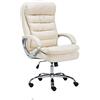 CLP Sedia Ufficio Vancouver XXL In Similpelle I Poltrona Elegante Direttore Carico Max 235 KG, Colore:crema