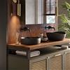 LAMO Manufaktur Piano di lavoro/d'appoggio/top da bagno, piano di lavoro in legno con bordo dritto, 100x40 cm (L x A), Scura, senza accessori di fissaggio, LWPG-01-A-004-AI