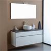 Kiamami Valentina - Mobile bagno sospeso 120cm bianco con top antracite e specchio 120x60 | Sole