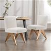 chairus Set di 2 Sedie da Cucina in Tessuto Sedia da Pranzo Senza Braccioli Sedie Imbottite con Gambe in Legno Sedia Rétro per Sala da Pranzo/Soggiorno, Beige