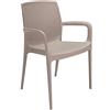 GRANDSOLEIL GRAND SOLEIL S6625J Boheme Greenpol Poltrona impilabile, Marrone (Jute), 53.5 x 57 x 89 cm