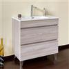 Yellowshop | Mobile Bagno Musa 100 cm - Composizione Completa con Lavabo Ceramica e 2 cassetti con Guida Soft-Close - Finitura Olmo (Mobile con Lavabo)