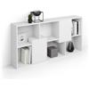 Mobili Fiver, Libreria bassa XS Iacopo con ante (160,8 x 80 cm), Bianco Frassino, Libreria da Muro o Divisoria per Soggiorno, Ufficio, Made in Italy