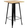 Drumm Tavolo da bar in legno, in metallo, in ferro, design industriale, tavolo da bistrò, tavolo alto, quadrato, 60 x 60 x 110 cm, per 2-4 persone