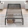 MUTICOR Letto Singolo 90 x 200 cm in Metallo con Contenitore - Struttura Letto Robusta, Rete a Doghe, Senza Rumori, Facile Montaggio, Nero