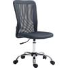 Vinsetto Sedia ergonomica per ufficio regolabile in altezza base cromata girevole a 360° imbottitura in rete grigio scuro