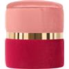 Marvin Pouf In Velluto Poggiapiedi Contenitore JOLENE Sgabello per Casa Soggiorno Camera da Letto Salotto Divano Tavolino Rotondo Poltrona (Rosa/Borgogna)